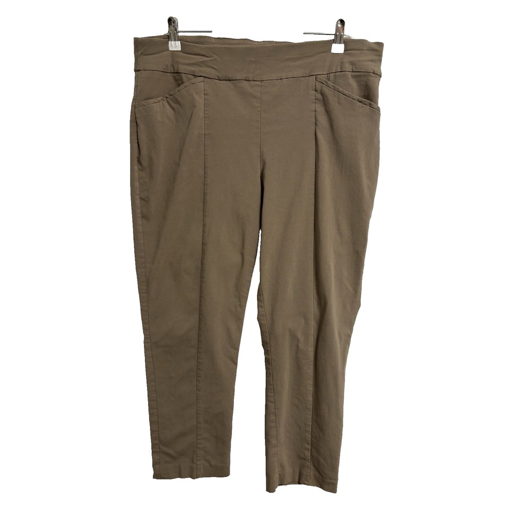 Chico's Women's 3 US 16 Khaki Pull On Ankle Pants Casual Dressy Essential Office